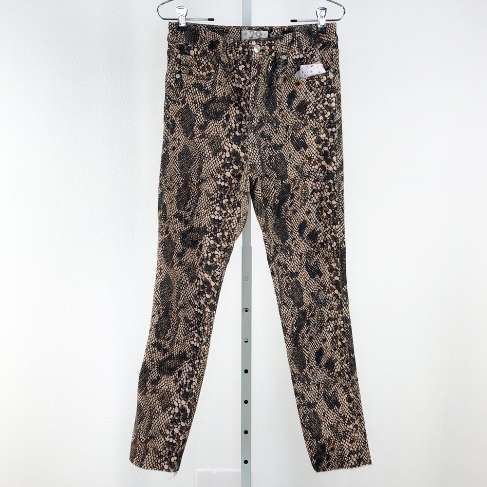 Free People Black Tan High Waist Leggings Jeans - Picture 2 of 11